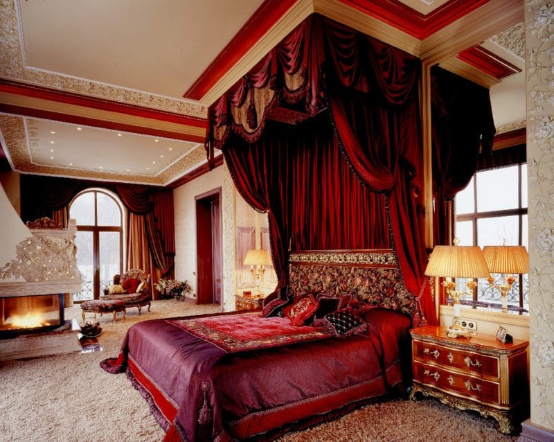 Красная спальня — какой она должна быть? 77 фото вариантов дизайна! #34
