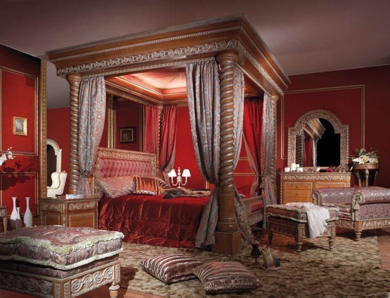 Красная спальня — какой она должна быть? 77 фото вариантов дизайна! #43