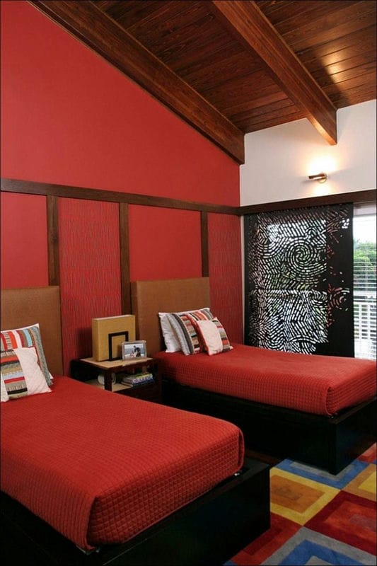 Красная спальня — какой она должна быть? 77 фото вариантов дизайна! #46
