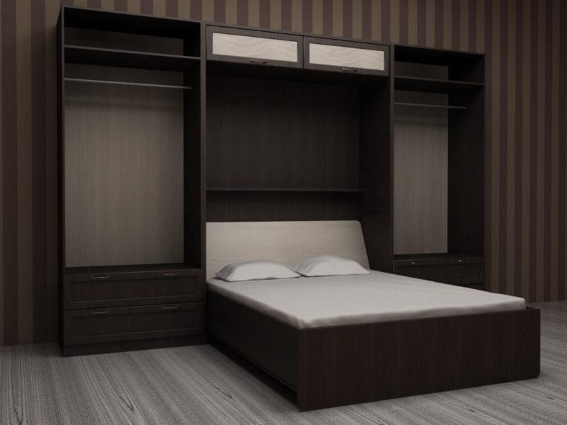 Кровать встроенная в шкаф: эффективная экономия пространства (70 фото дизайна) #18