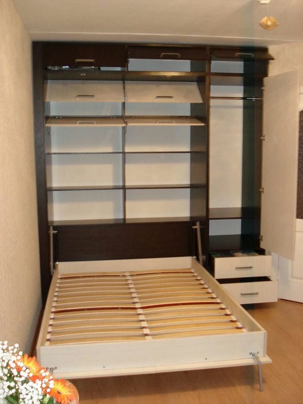 Кровать встроенная в шкаф: эффективная экономия пространства (70 фото дизайна) #22