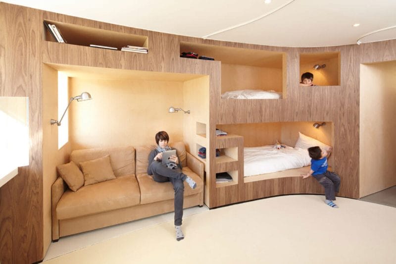 Кровать встроенная в шкаф: эффективная экономия пространства (70 фото дизайна) #47