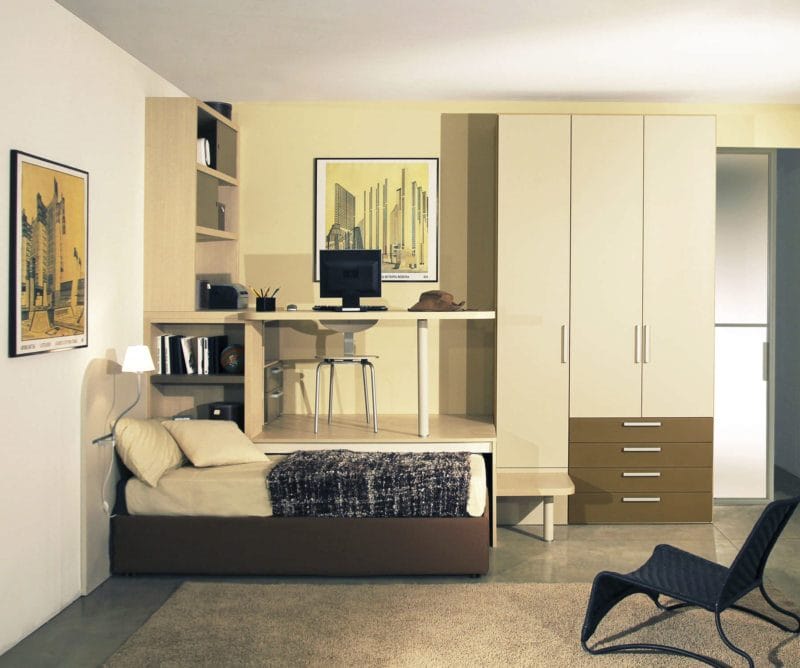 Кровать встроенная в шкаф: эффективная экономия пространства (70 фото дизайна) #64