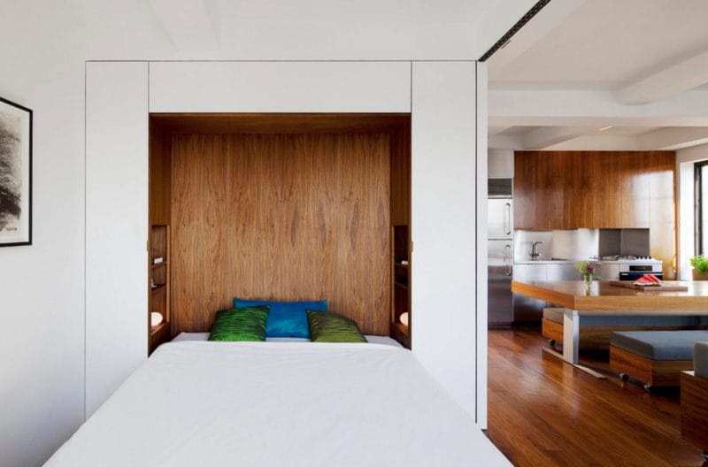 Кровать встроенная в шкаф: эффективная экономия пространства (70 фото дизайна) #16