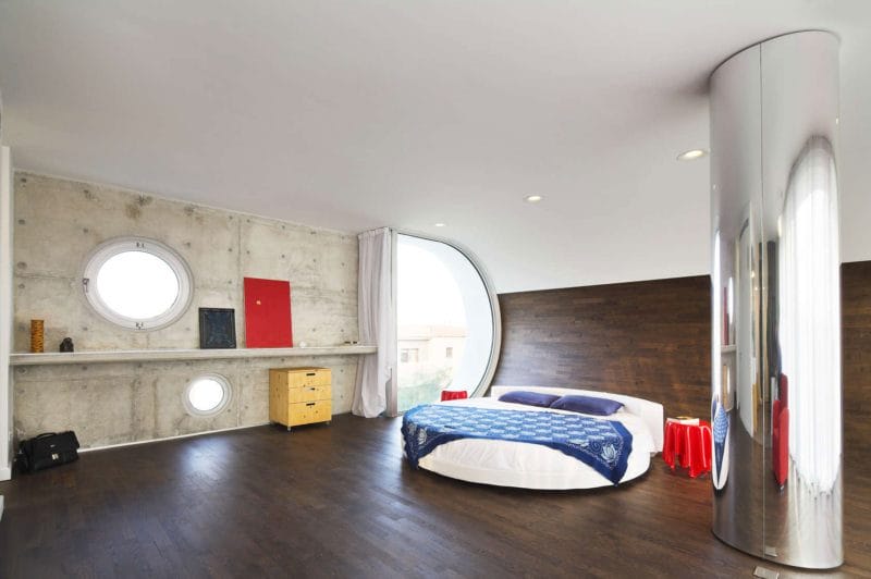 Круглая кровать в спальне — фото красивых моделей в интерьере спальни #54