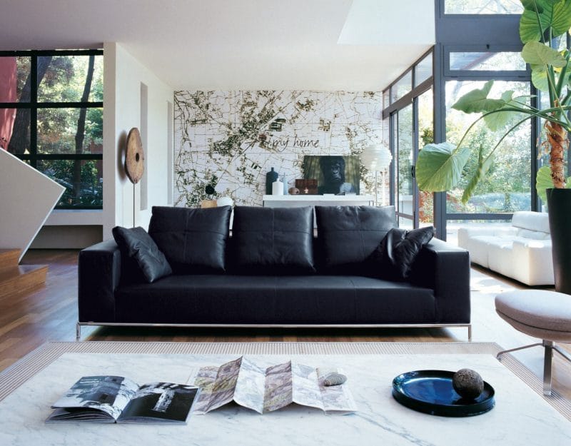 Кожаная гостиная — элегантная и стильная мебель в гостиной (65 фото) #26