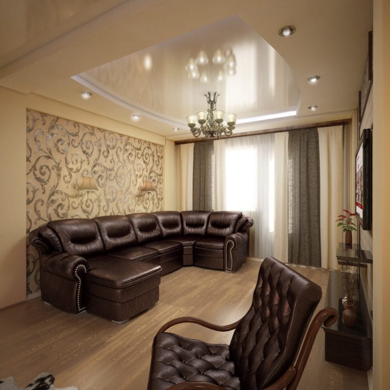 Кожаная гостиная — элегантная и стильная мебель в гостиной (65 фото) #28