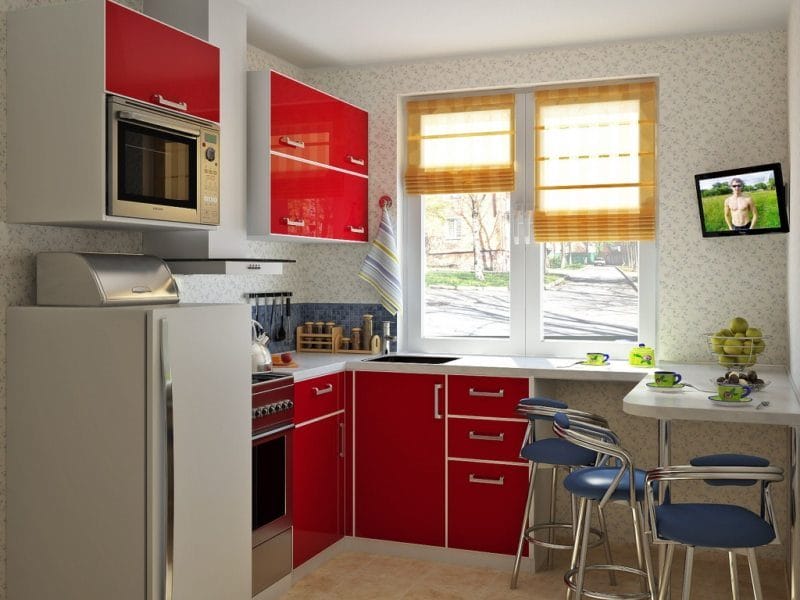 Маленькая кухня 2022 года — 100 фото новинок дизайна малогабаритной кухни #49