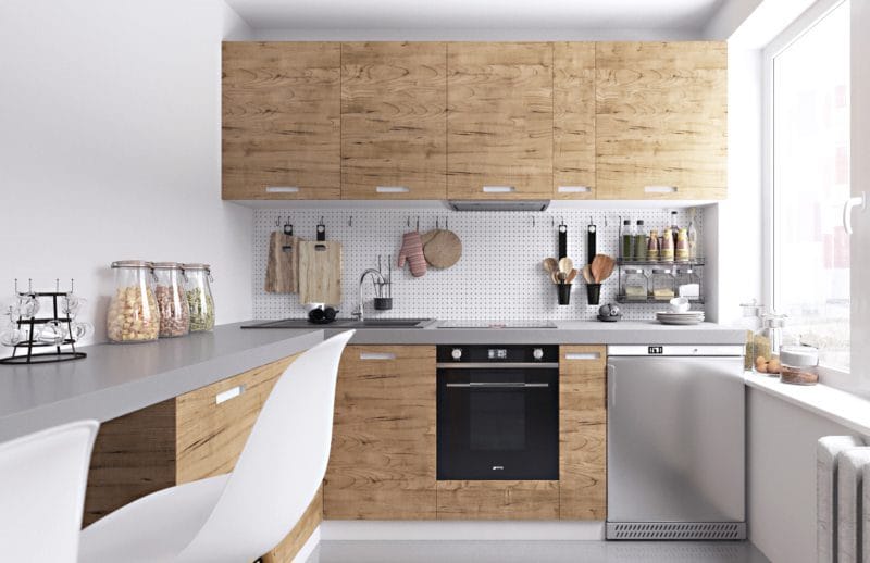 Маленькая кухня 2022 года — 100 фото новинок дизайна малогабаритной кухни #14