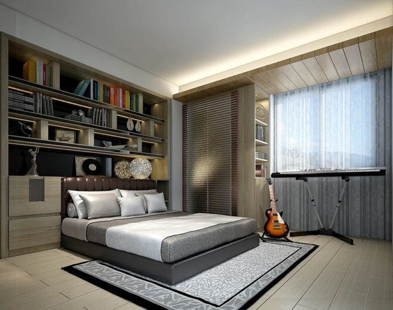 Мужская спальня — как ее оформить? 89 фото-идей стильного дизайна для мужчины! #57