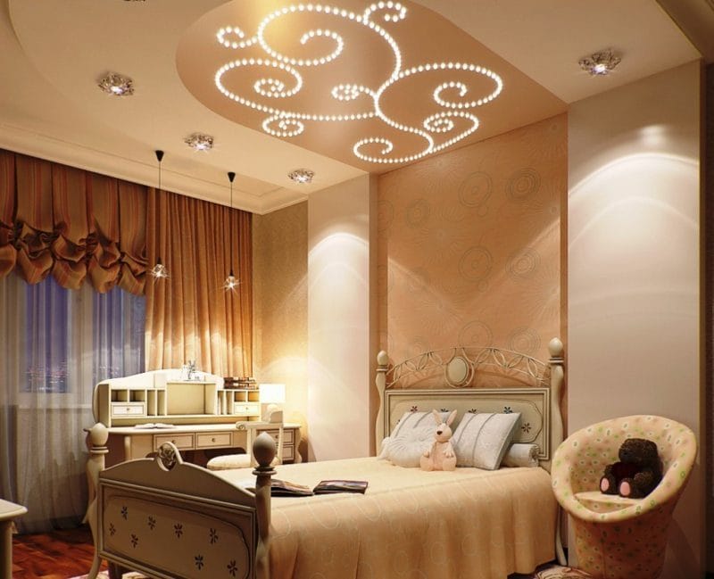 Натяжной потолок в спальне — 80 фото красивых вариантов в интерьере спальни #45