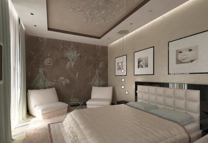 Натяжной потолок в спальне — 80 фото красивых вариантов в интерьере спальни #55