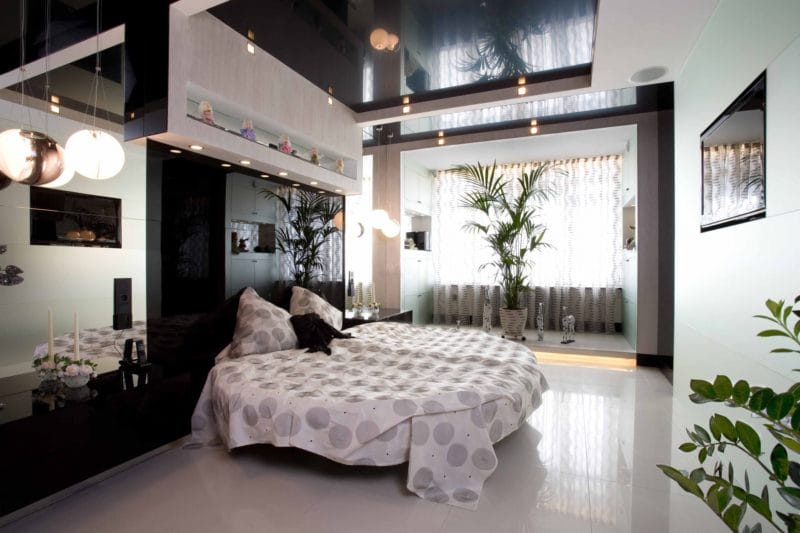 Натяжной потолок в спальне — 80 фото красивых вариантов в интерьере спальни #30