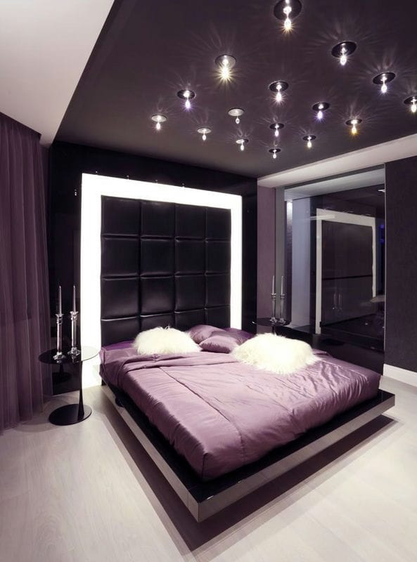Натяжной потолок в спальне — 80 фото красивых вариантов в интерьере спальни #25