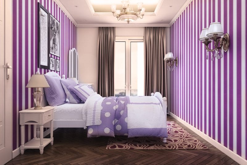 Фиолетовая спальня — роскошный дизайн со вкусом (75 фото) #7