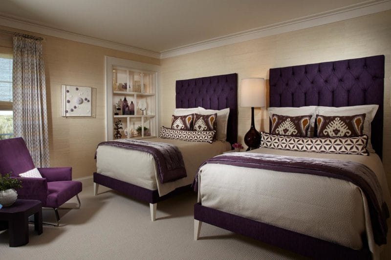 Фиолетовая спальня — роскошный дизайн со вкусом (75 фото) #19