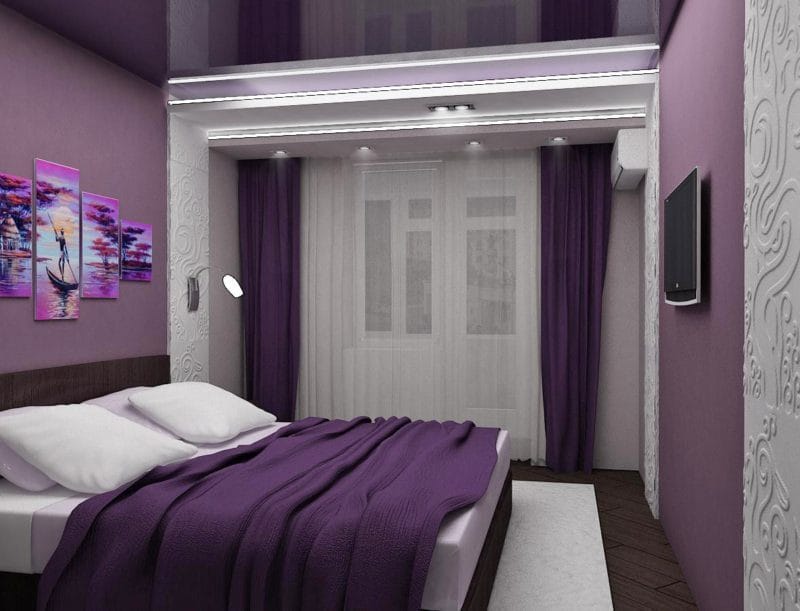 Фиолетовая спальня — роскошный дизайн со вкусом (75 фото) #11