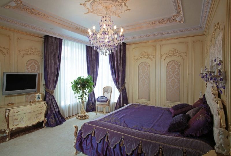 Фиолетовая спальня — роскошный дизайн со вкусом (75 фото) #3