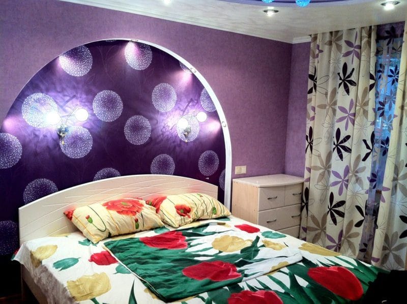 Фиолетовая спальня — роскошный дизайн со вкусом (75 фото) #13