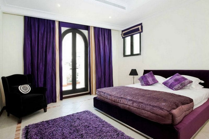Фиолетовая спальня — роскошный дизайн со вкусом (75 фото) #17