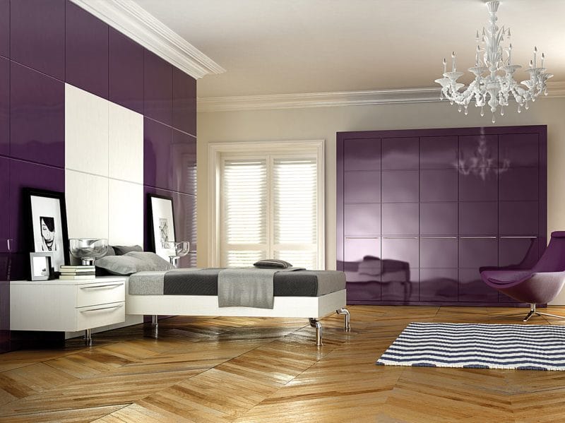 Фиолетовая спальня — роскошный дизайн со вкусом (75 фото) #18