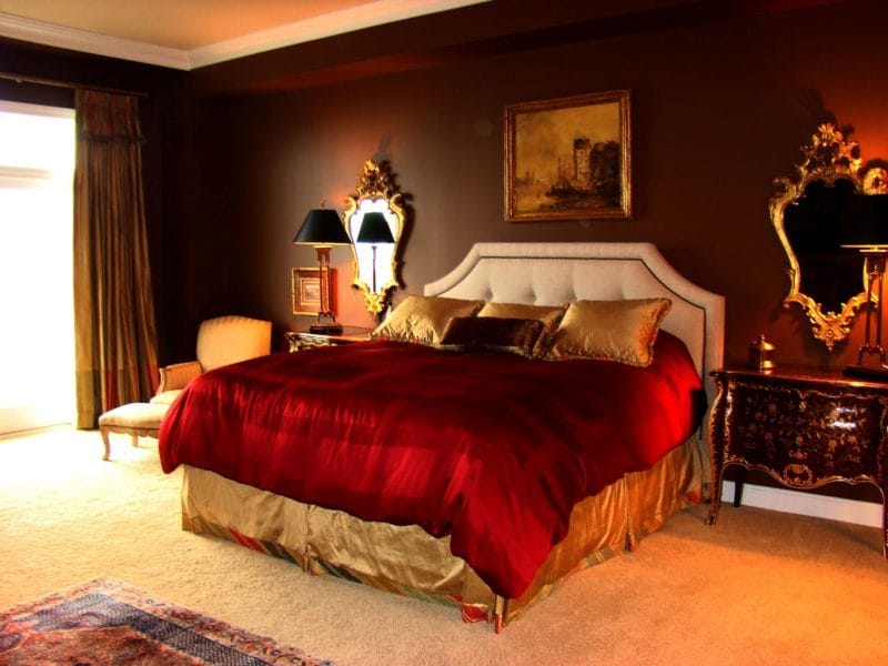 Красная спальня — какой она должна быть? 77 фото вариантов дизайна! #30