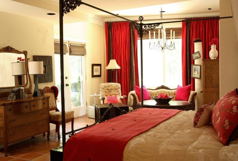 Красная спальня — какой она должна быть? 77 фото вариантов дизайна! #18