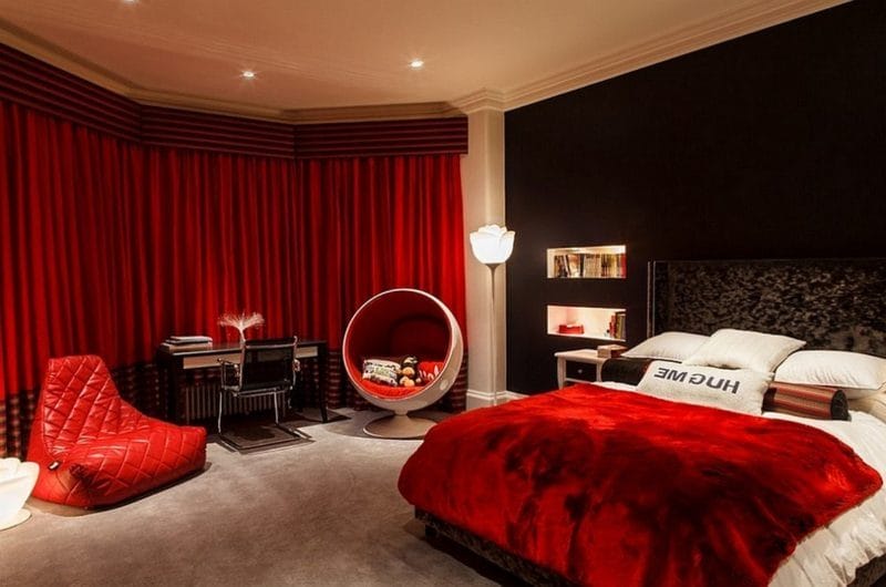 Красная спальня — какой она должна быть? 77 фото вариантов дизайна! #24