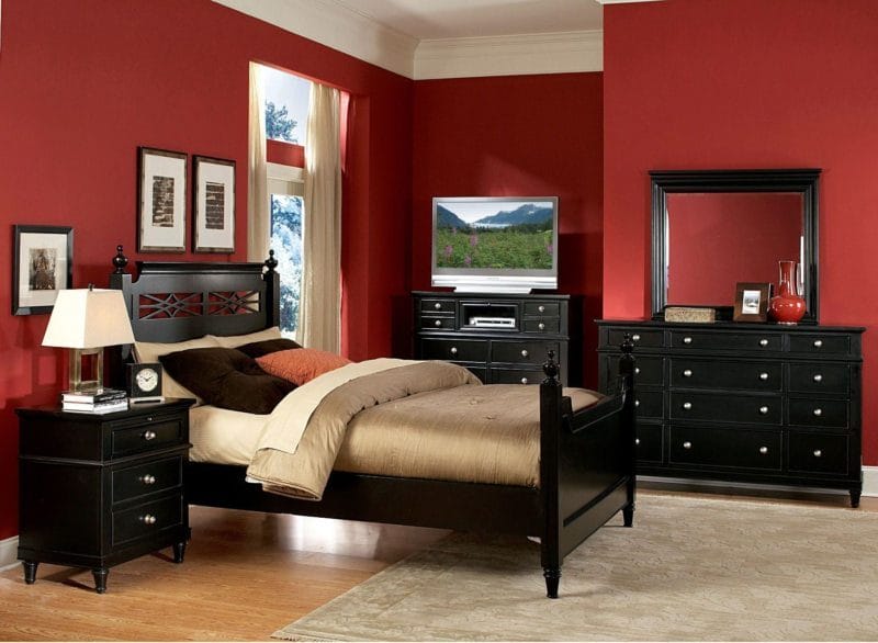 Красная спальня — какой она должна быть? 77 фото вариантов дизайна! #21