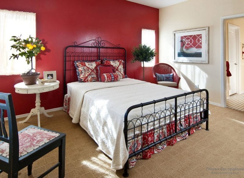 Красная спальня — какой она должна быть? 77 фото вариантов дизайна! #3