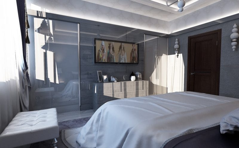 Серая спальня — 65 фото примеров как оформить дизайн спальни в серых тонах. #42