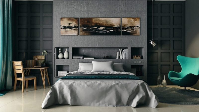 Серая спальня — 65 фото примеров как оформить дизайн спальни в серых тонах. #9