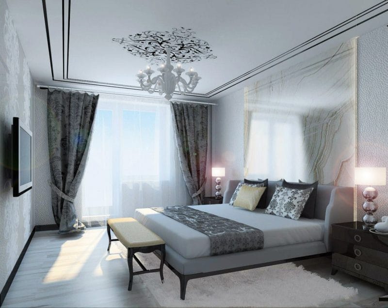 Серая спальня — 65 фото примеров как оформить дизайн спальни в серых тонах. #45
