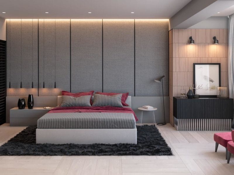 Серая спальня — 65 фото примеров как оформить дизайн спальни в серых тонах. #54