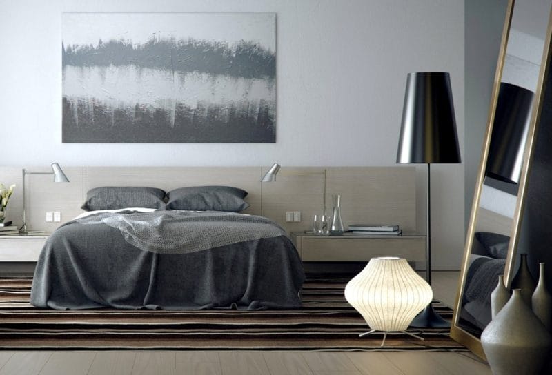Серая спальня — 65 фото примеров как оформить дизайн спальни в серых тонах. #56