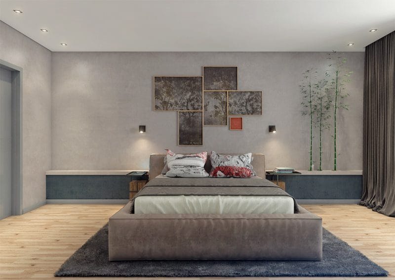 Серая спальня — 65 фото примеров как оформить дизайн спальни в серых тонах. #33