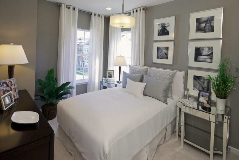 Серая спальня — 65 фото примеров как оформить дизайн спальни в серых тонах. #26