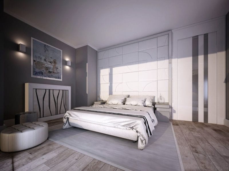 Серая спальня — 65 фото примеров как оформить дизайн спальни в серых тонах. #22