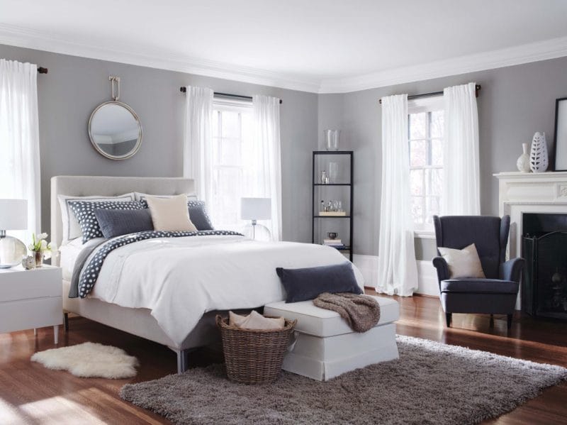 Серая спальня — 65 фото примеров как оформить дизайн спальни в серых тонах. #17