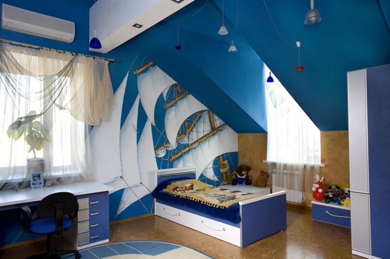 Синяя спальня — особенности оформления спальни в синих тонах на 70 фото #55