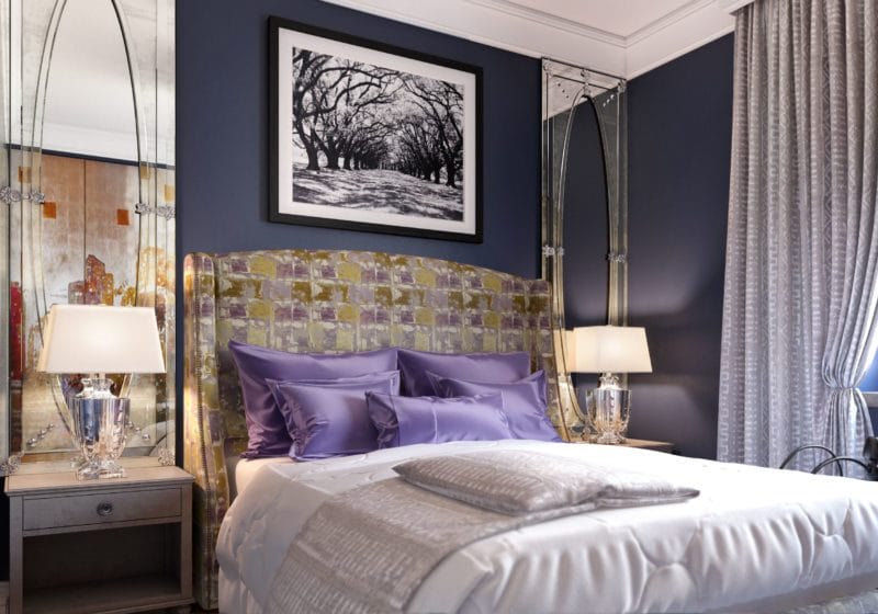 Синяя спальня — особенности оформления спальни в синих тонах на 70 фото #33