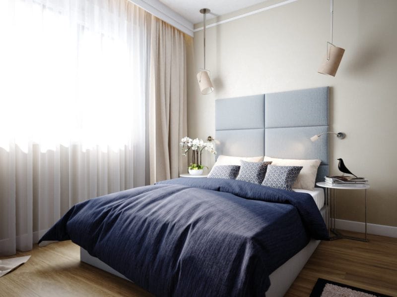 Спальня в однокомнатной квартире — готовые решения дизайна от профи + 75 фото #37