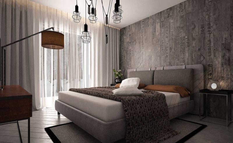 Спальня в однокомнатной квартире — готовые решения дизайна от профи + 75 фото #56