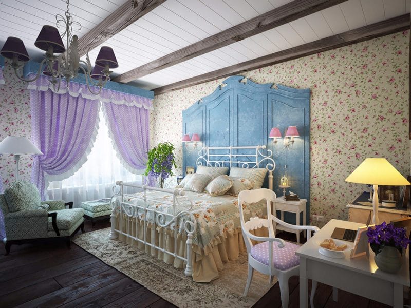 Спальня в стиле кантри — 110 фото необычных примеров дизайна #42