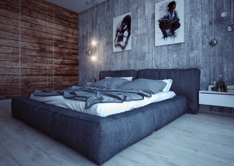 Спальня в стиле лофт — 65 фото идей оформления #15