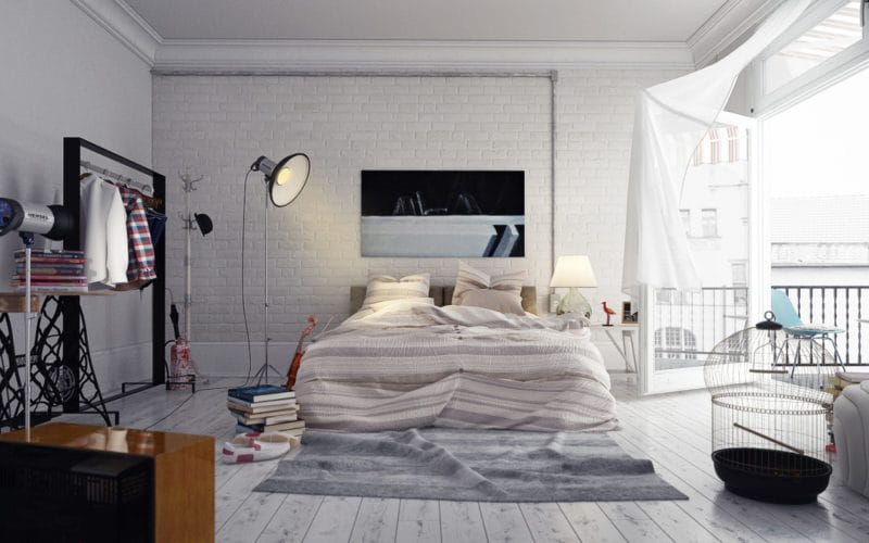 Спальня в стиле лофт — 65 фото идей оформления #22