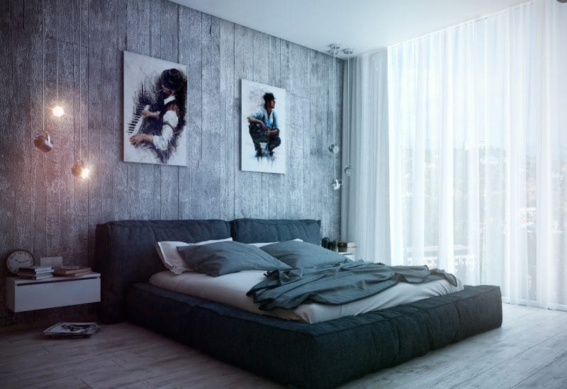 Спальня в стиле лофт — 65 фото идей оформления #49