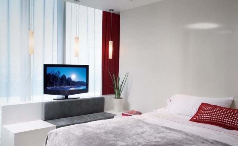 Телевизор в спальне — как установить? 70 фото примеров оформления #10