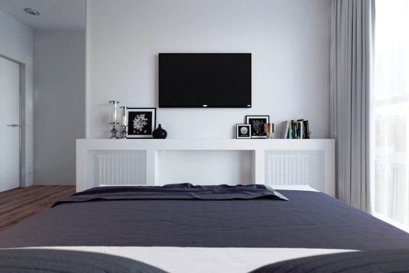 Телевизор в спальне — как установить? 70 фото примеров оформления #28