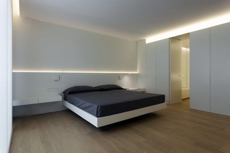 Спальня в стиле минимализм: особенности стильного и лаконичного дизайна (60 фото) #12